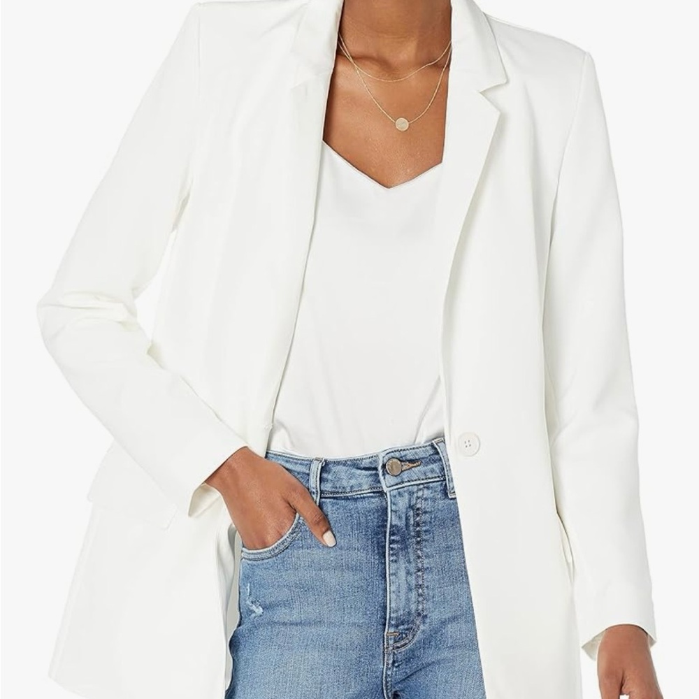 The Drop by Amazon BLAKE long blazer in white